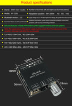 Bluetooth 5.0 Mini Cool Audio Digital Power Amplifier Board 20W*2 50W*2 100W*2 Stereo Wireless AMP Amplificador Module AUX Input