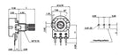100pcs WH148 Linear Potentiometer B1K B2K B5K B10K B20K B50K B100K B250K B500K B1M 15mm Shaft With Nuts Washers 3pin