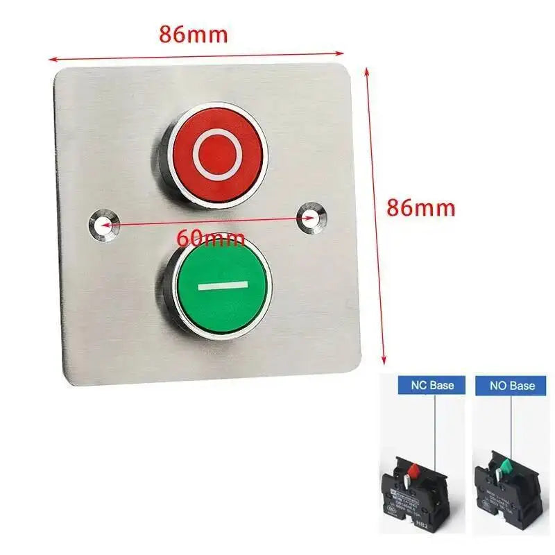 Stainless Steel 86 Type Concealed Push Button Switch Emergency Stop Start Fan Elevator Remote Control Panel