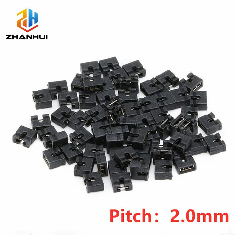 50Pcs 2.0mm Pitch Jumper Caps Black Open Top Pin Header Connection Blocks Shorting Blocks