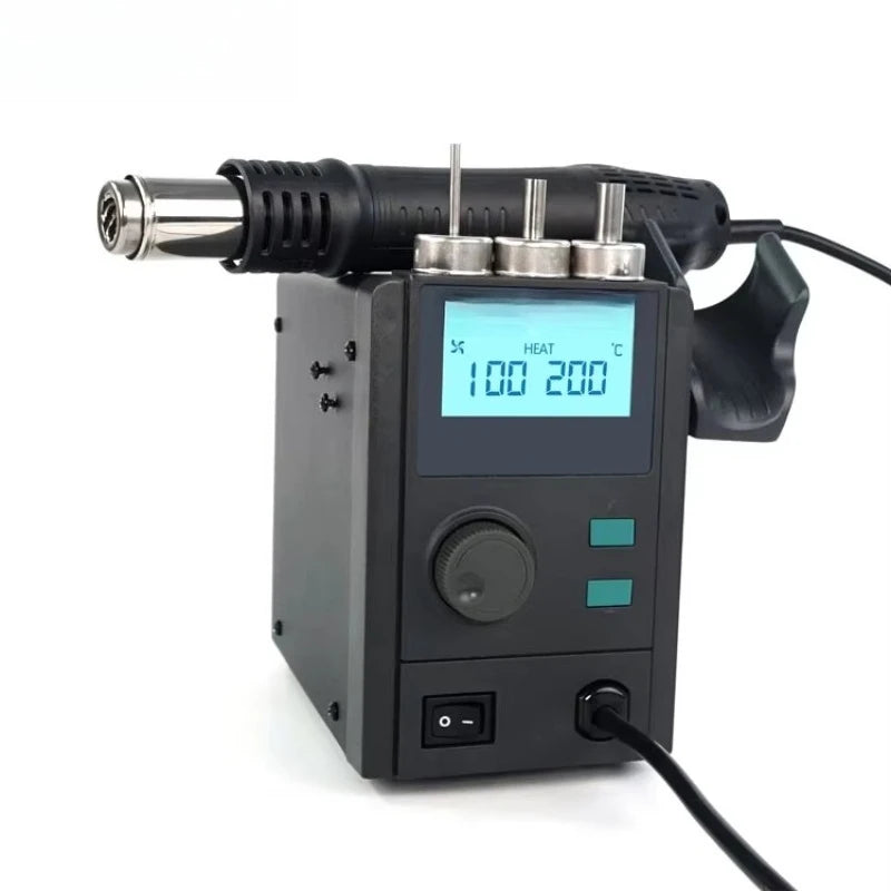 QUICK 858D+ 220V 700W Hot Air Soldering Station LED Digital Display Soft Wind Hot Air Heat SMD BGA Rework Station Tools