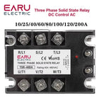 TSR  SSR-10DA SSR-40DA SSR 25A 60A 80A 100A Three Phase SSR Solid State Relay DC Control AC 480V 5-32V Input Aluminum Heatsink