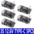 Lithium Battery Charging Boost Module with Balanced Support, Fast Charge with Indicator, 2S, 3S, Type-C BMS, 15W, 8.4V, 12.6V,