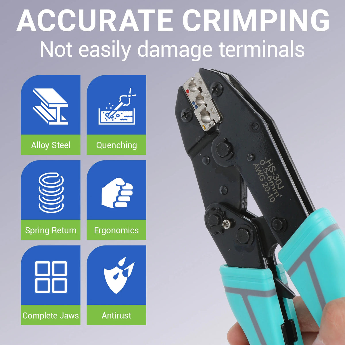Crimping Tool Set Electrician Ratchet Wire Crimper For Crimp Terminals Dupont JST Non Insulated Open Barrel Ferrule MC4 Solar