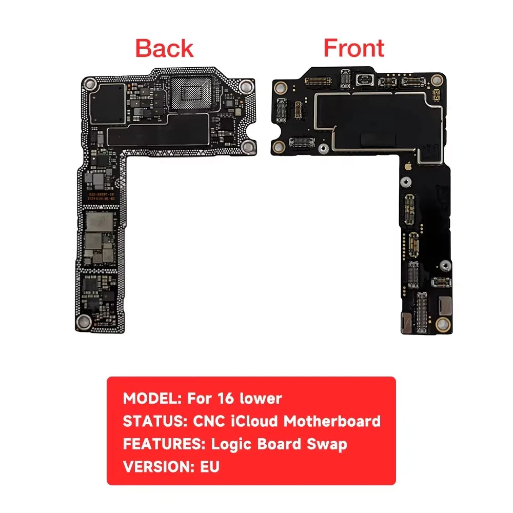 CNC Cut Motherboard for iPhone 16 16Plus 16Pro Max Upper Lower Board No NAND Logic Board Swap US EU Version Repair Parts
