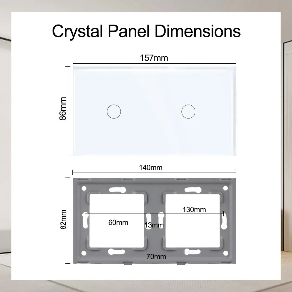 TAWOIA 1/2/3Gang Wall Touch Switch 1/2/3Way Function Base Stair Switches Spare Parts Sensor 157Glass Panel DIY Free Combination