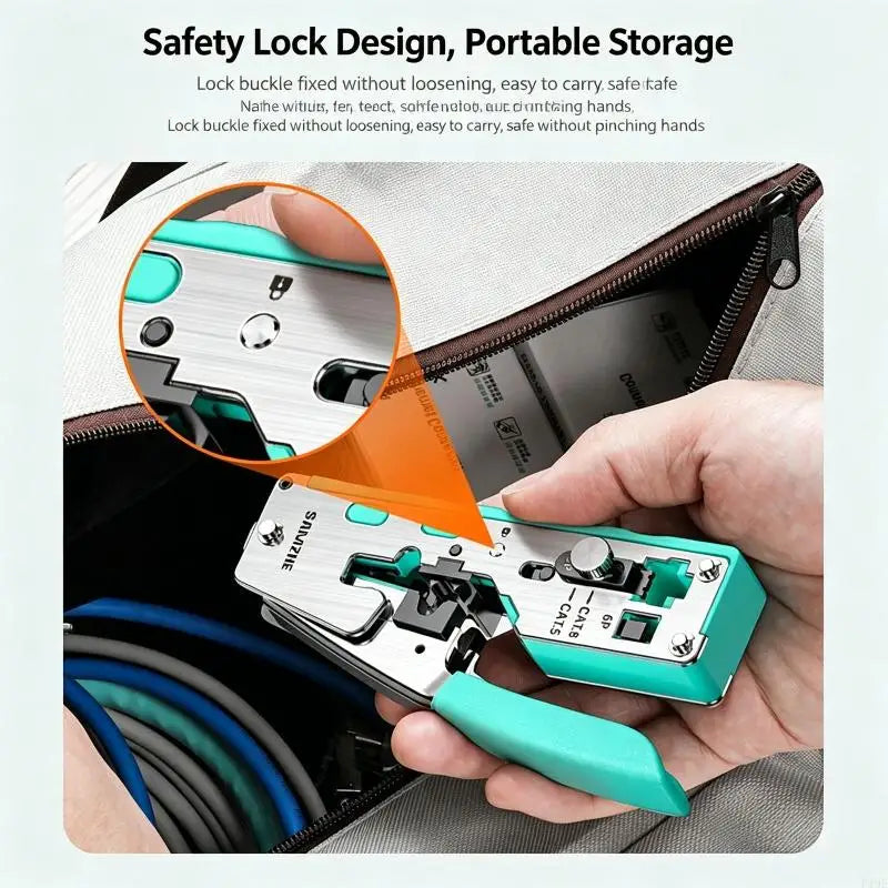 RJ45 RJ11 Cable Crimping Pliers 8P 6P Wire Cutter and Cover Remover with Grip Handle for Home Wiring Repair Use F19E