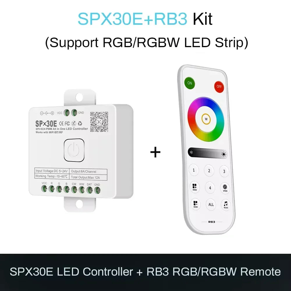 LED Controller Universal Wifi SPI Pixel Dimmer SP530E Addressable Controller PWM RGB RGBW RGBCCT LED Dim 5-24V LED Light