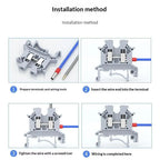 【CCA】10Pcs UK 2.5 Terminal Block UK2.5B Screw Connection Connect Strip 2.5B 2.5mm² Cable Electrical Din Rail Wire Connectors