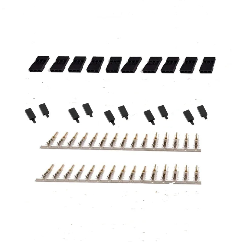 5/10 Pairs Jr Futaba Servo Receiver Connector Plug with Lock and Male Female Gold Plated Terminals Crimp Pin Kit for RC Battery