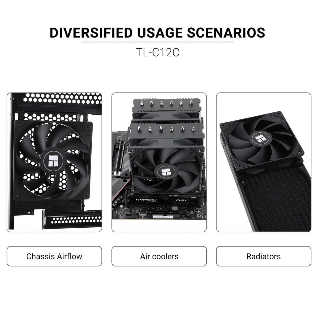 Thermalright 120mm Case Fan TL-C12C EXTREM/C12CW-S/C12C-S/C12CW/C12C CPU Cooling Fan ARGB 120mm High Performance Fan