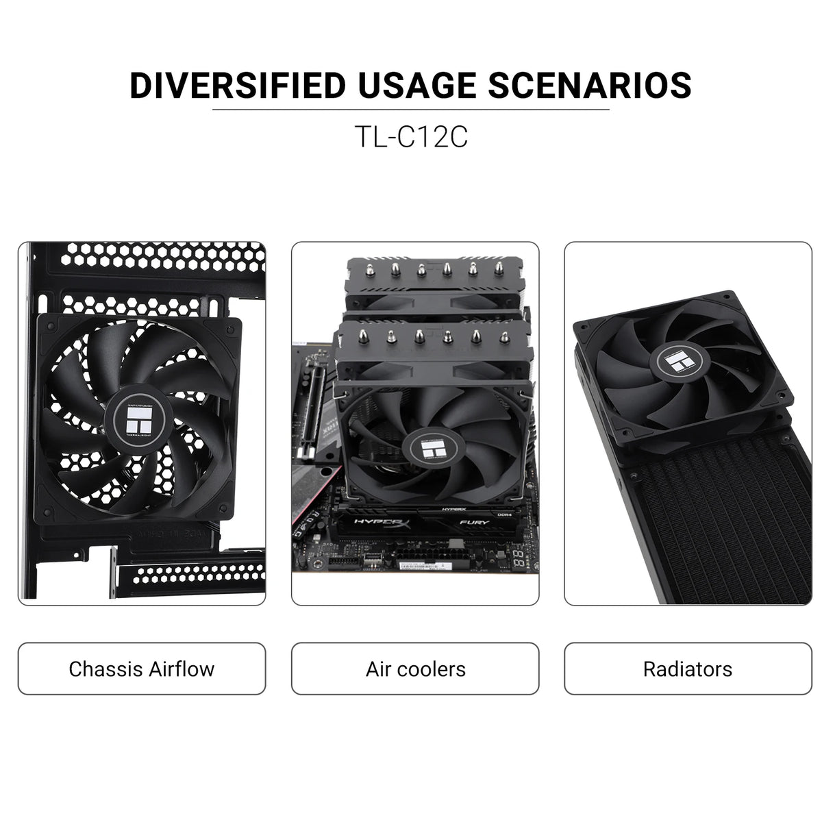 Thermalright 120mm Case Fan TL-C12C EXTREM/C12CW-S/C12C-S/C12CW/C12C CPU Cooling Fan ARGB 120mm High Performance Fan