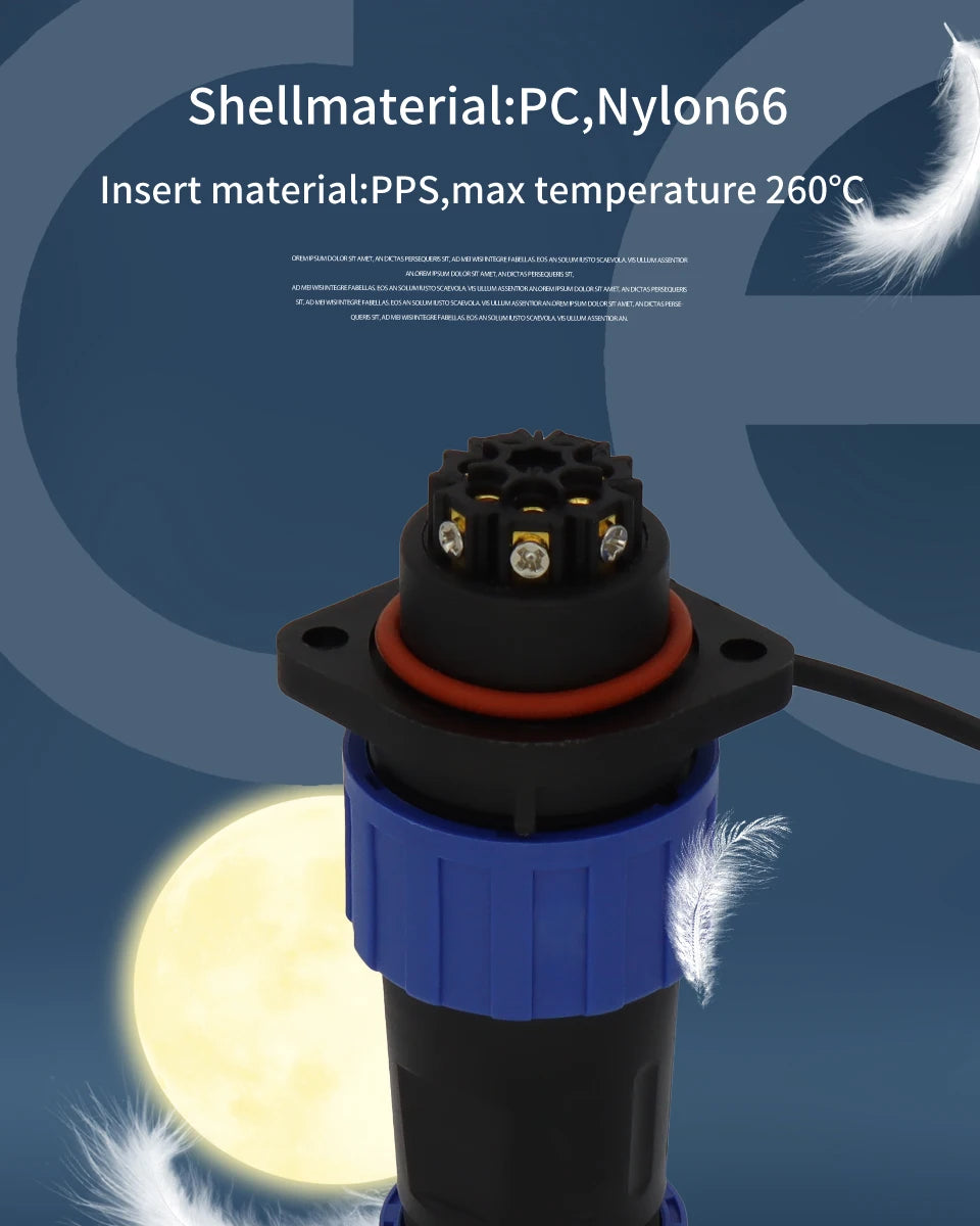 Screw Connection Connector Waterproof Connector 20mm 25A IP68 SP20/LD20 2PIN 3PIN 4PIN 5PIN 6PIN 7IN 1PCS