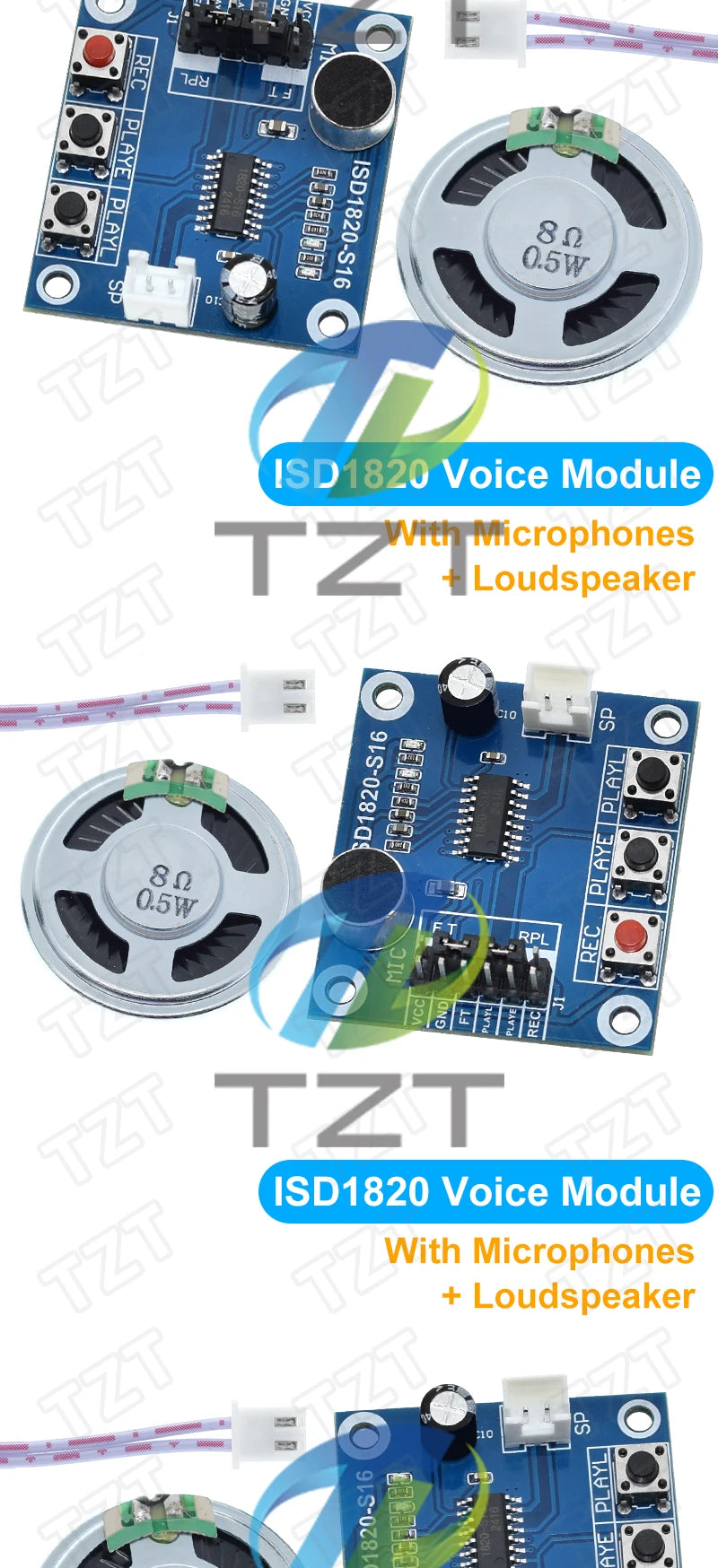 GREATZT ISD1820 recording module voice module the voice board telediphone module board with Microphones + Loudspeaker
