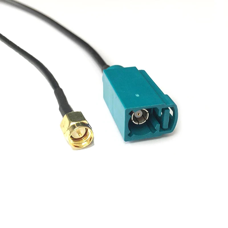 Fakra Z Female to SMA Male Plug Jack Coax Connector Pigtail Cable RG174 20cm 8" Neutral Coding