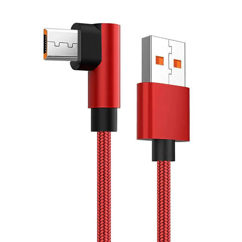NNBILI Micro USB Cable 90 Degree USB Cable For Samsung S7 Xiaomi Android Smartphone Phone UsbC Cable 2.4A Fast Charging 1m/2m/3m