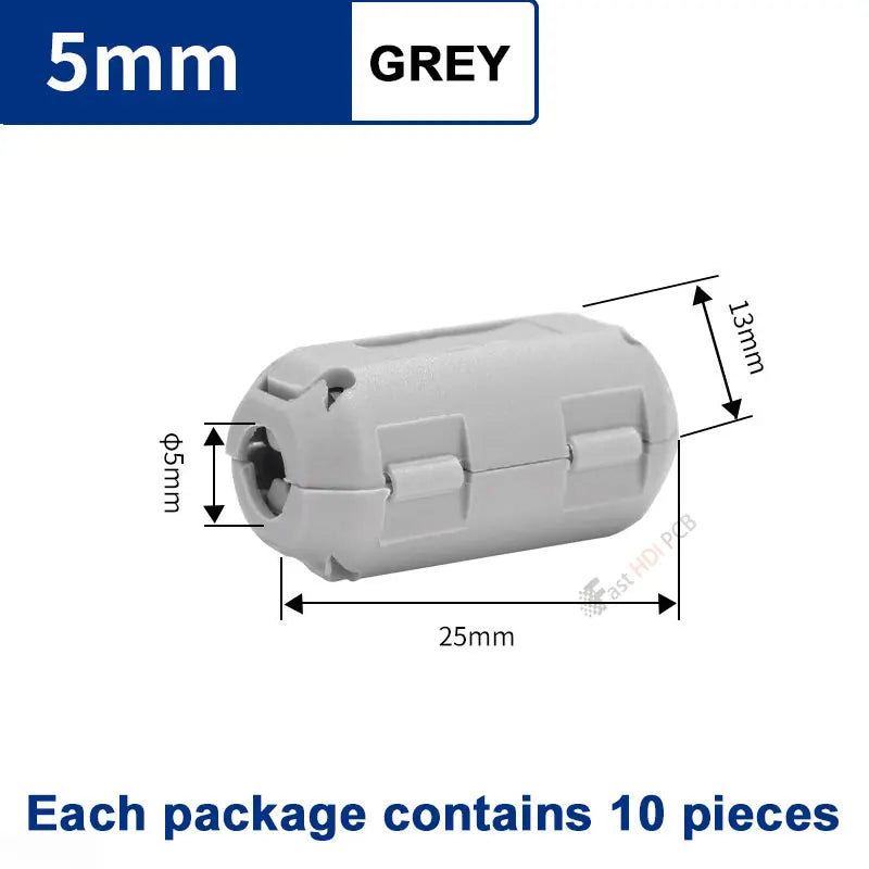 Snap-On EMI Filter Ferrite Bead Clamp-On Nickel-Zinc Ferrite Core for HDMI USB AV Cables, Inner Diameter 5-13mm Black Gray
