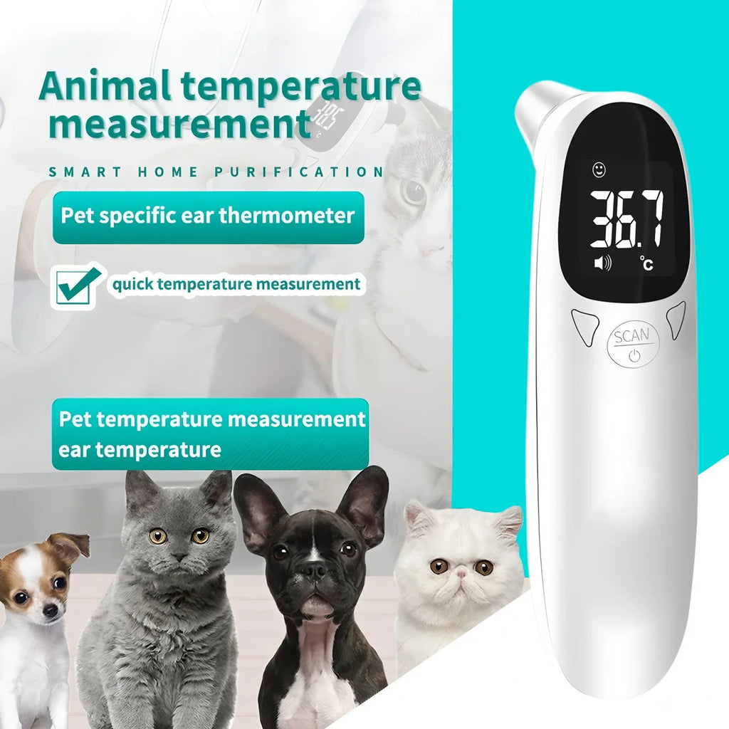 Infrared Pet Dog Cat Ear Thermometer Medical Animal Measuring Electronic Thermometer Non-contact Home Veterinary Equipment Quick