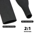 Black Fishing Rod Heat Shrink Tube Anti-Skid ID 15mm - 60mm DIY Non-Slip Handle Protect Wrap Cover Case 2:1 Polyolefin Sleeve
