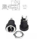 DC022B 5.5 X 2.1mm DC Power Jack Supply Socket Connector DC Female 2 Terminal 2 Pin Panel Mount Connector Plug Adapter 5.5*2.5