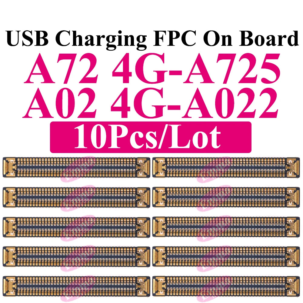 10Pcs Charging FPC Connector On Board For Samsung Galaxy A04s A14 A24 A34 A54 A05s A15 A25 A33 A35 Mainboard Flex Cable Plug
