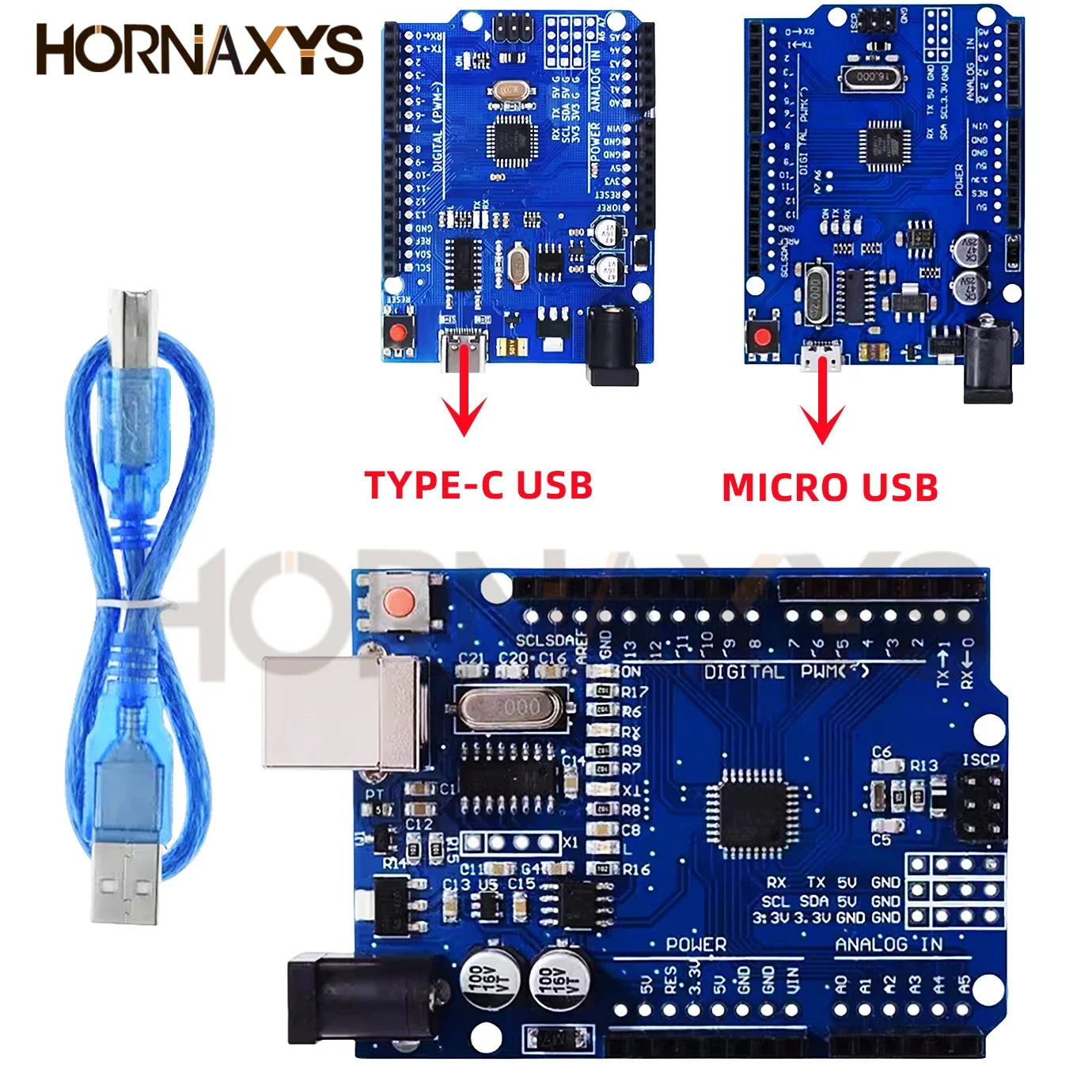 1 Uds UNO R3 UNO Placa UNO R3 CH340G + Chip Mega328P 16Mhz Para Placa De Desarrollo Arduino UNO R3 + USB TYPE-C MICRO