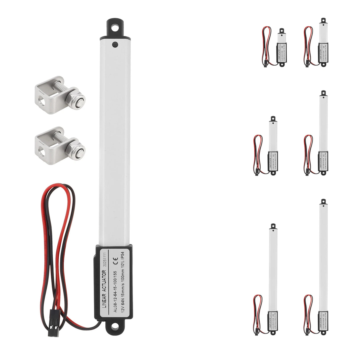 12V Linear Actuator 10-200mm Stroke 32N/64N/96N/188N/1000N/3000N Electric Reciprocating Lifting Linear Motion Actuator Motors
