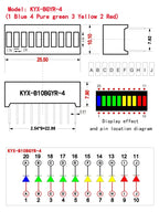 10pcs Multi-Color LED Display Bargraph Light 10 Segments Red Blue Yellow White Green Single Color Battery Level Bar Graph DIY