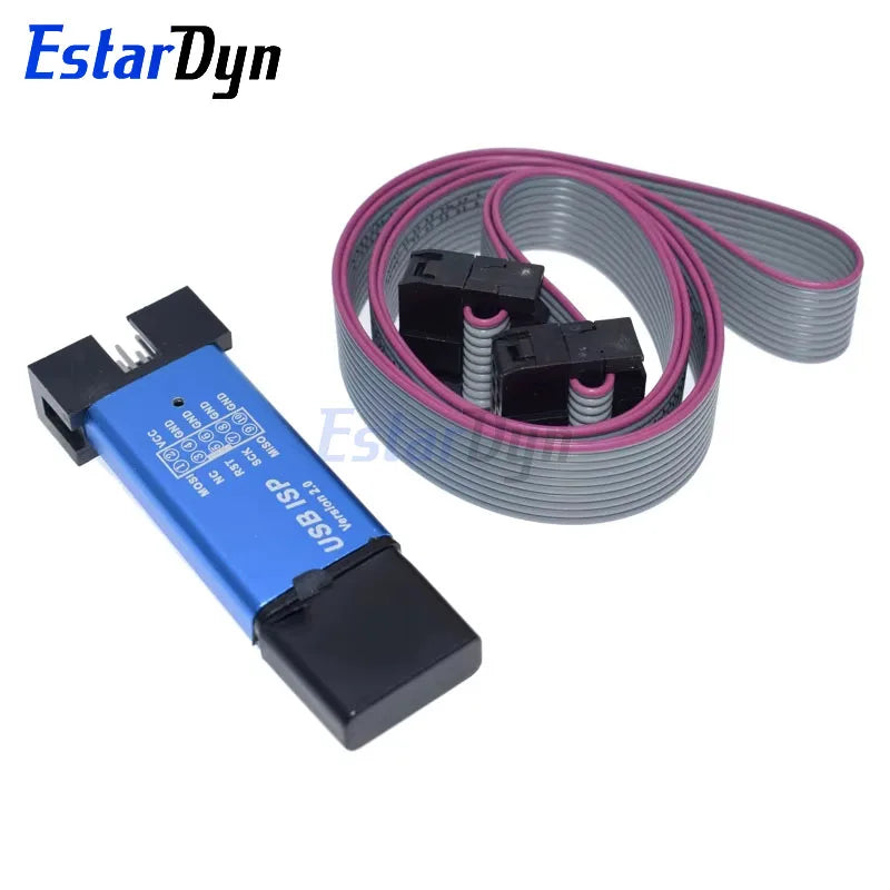 Estardyn New USBASP USBISP AVR Programmer USB ISP USB ASP ATMEGA8 ATMEGA128 Support Win7 64K 10Pin To 6 Pin Adapter Board