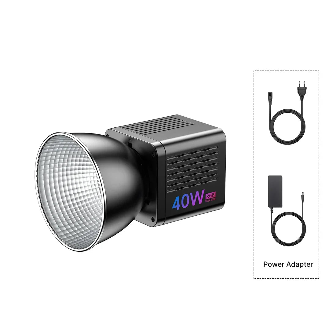 Ulanzi L024 40W RGB Video Light 2500-6500K Bi-color 0-359° RGB COB Light Mini Bowens Mount Fill Light 3400mAh COB Light
