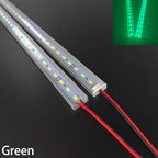 20 Inch 36 LEDs Red Green Blue LED Light Bar DC12V U/V-Shaped Flat Aluminum Channel Rigid Strip for Indoor Lighting