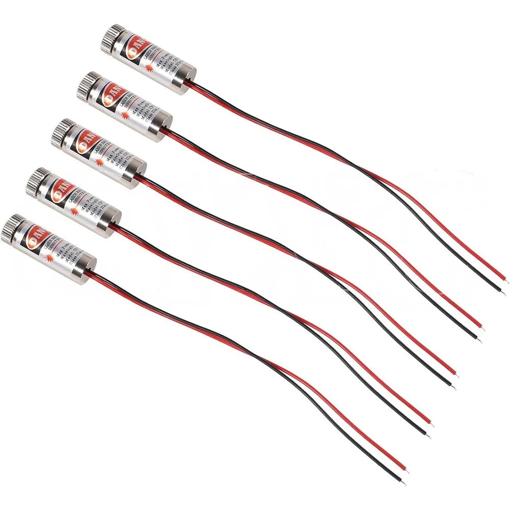 1-10 650nm 5mW Red Point /Line/Cross Laser Module Head Glass Lens Focusable Focus Adjustable Laser Diode Head Industrial Class
