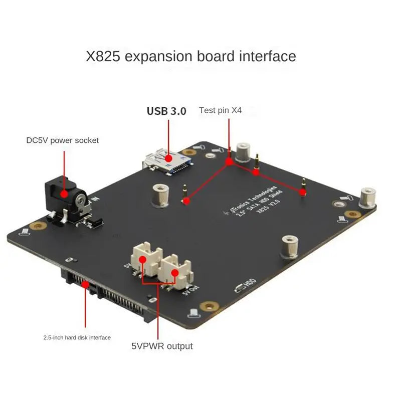 doyou X825 V2.0 Storage Expansion Board for Raspberry Pi 4B X825 NAS 2.5-Inch SATA Hard Disk SSD Drive Expansion Board