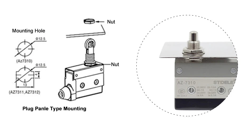10pcs/lot Micro Limit Travel Switch Waterproof Momentary AZ-7312 AZ-7311 AZ-7121 AZ-7310 AZ-7141 Straight 90 degree Roller Lever