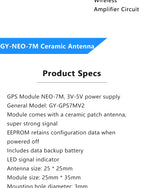 DC 3.3V-5V  GY-NEO-6M/7M/M8N GPS Positioning Module Wide Voltage 9600 Baud Rate Low Power High Tracking Sensitivity For Arduino