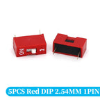 5PCS Slide Type Switch Module 1 2 3 4 5 6 7 8 10PIN /1.27/2.54mm Position Way DIP/SMD Pitch Toggle Switch Blue Snap Switch Dial