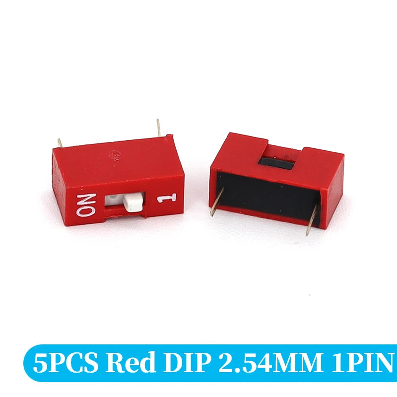 5PCS Slide Type Switch Module 1 2 3 4 5 6 7 8 10PIN /1.27/2.54mm Position Way DIP/SMD Pitch Toggle Switch Blue Snap Switch Dial