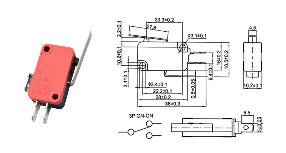 5/10pcs Micro SPDT On Off Momentary Switch Travel Limit Switch 1NO1NC Roller Lever V-15 V-151 V-152 V-153 V-154 V-155 V-156-1C25