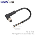 Best Selling M5 3 Pin 4 Pin 1/2/5m IP67 Wire Straight&Angled Overmolded Plug Sensor Connector for Factory Automation