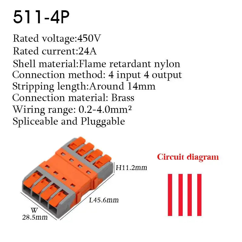 10PCS Electrical Quick Terminal Blocks Lever Universal Compact Cable LED Wire Connectors 1/2/3/4/8/10 Pins Plugable Spliceable