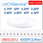 SMD Capacitors 4000PCS 0805 2012 COG/NPO RoHS 50V 0.25% 0.5% 2.7PF 3PF 3.3PF 3.5PF 3.6PF 3.9PF 4PF 4.3PF High quality