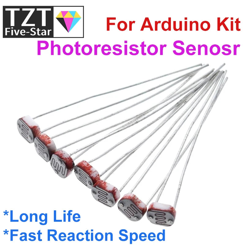 50PCS  LDR Photo Light Sensitive Resistor Photoelectric Photoresistor 5528 GL5528 5537 5506 5516 5539 5549 For Arduino