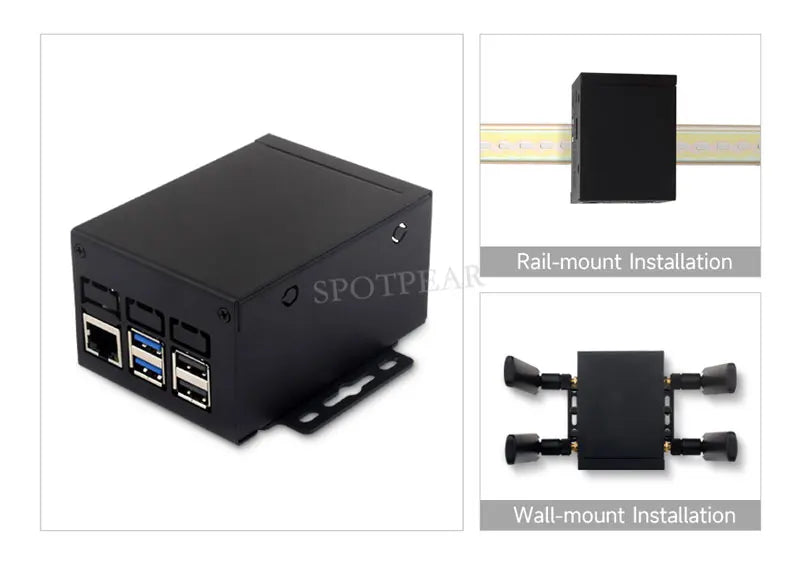 Raspberry Pi 5 Industrial grade large space metal Case D For PoE HAT/official Active Cooler PCle