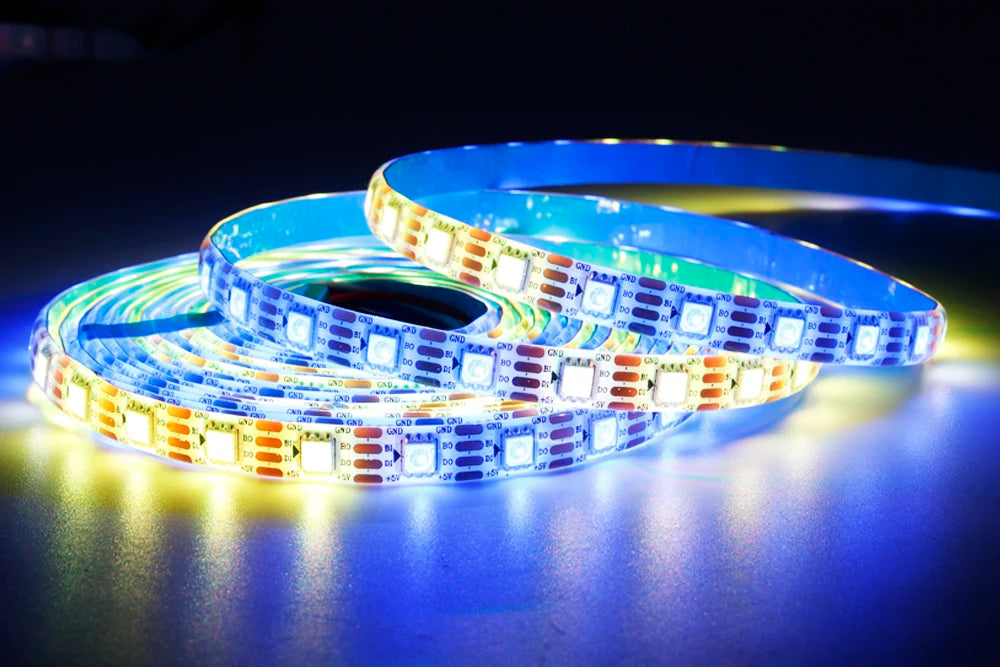 WS2811 WS2812B WS2813 WS2815 5050RGB LED Strip Lights Individually Addressable 30/60/144Pixels/Leds/m Black /White PCB DC5V/12V