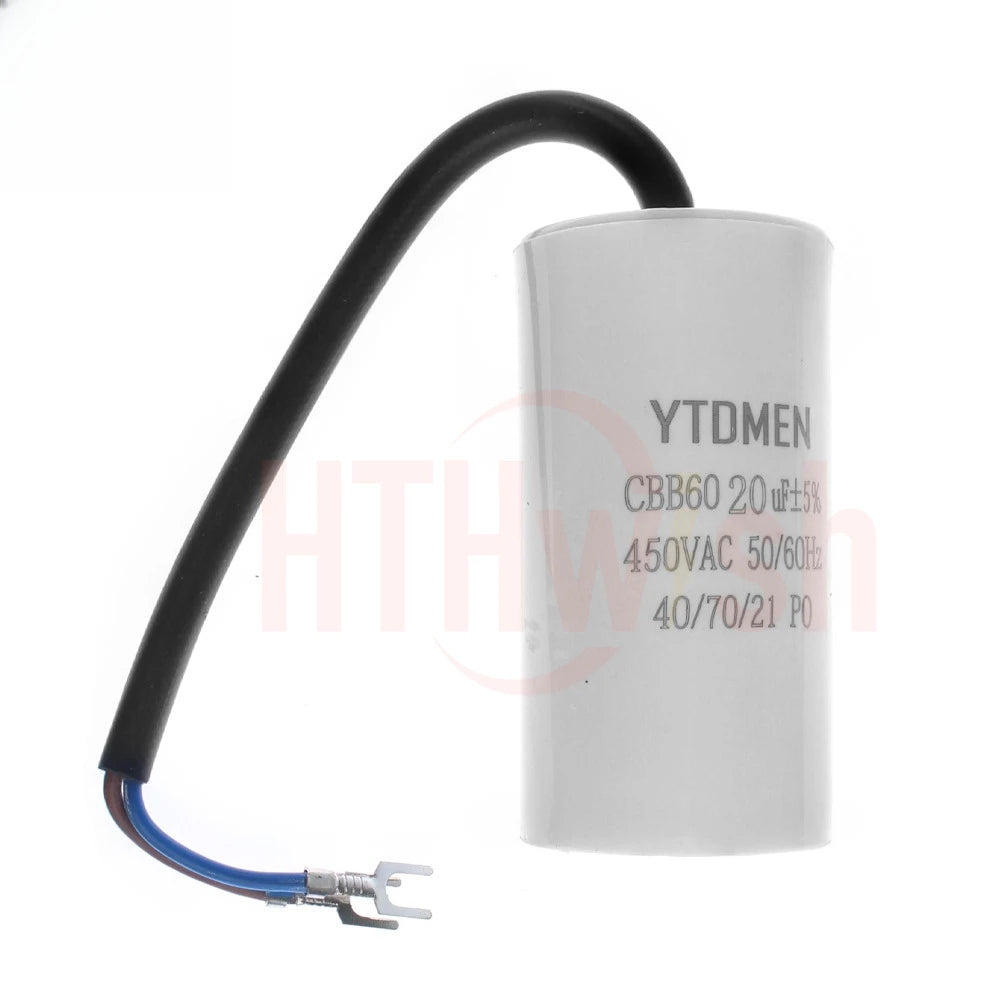 1pc CBB60 Motor Run Capacitors 5% for Washing Machine 450V 3UF 4UF 5UF 6UF 8UF 10UF 12UF 15UF 18UF 20U 450VAC Starting Capacitor