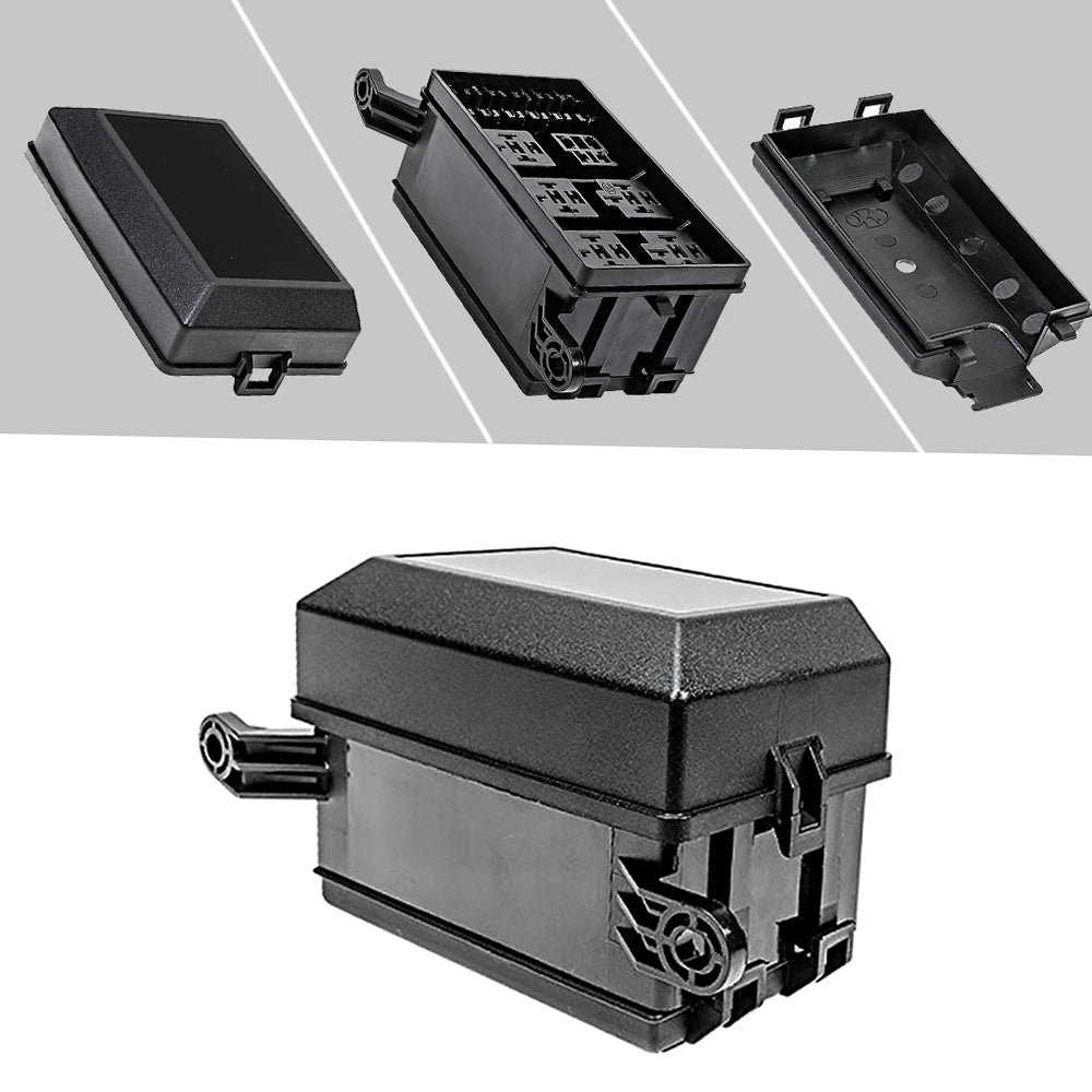 12-Slot Relay Box 6 Relays 6 ATC/ATO Standard Fuses Holder Block with 41pcs Metallic Pins Universal for Automotive Marine Use