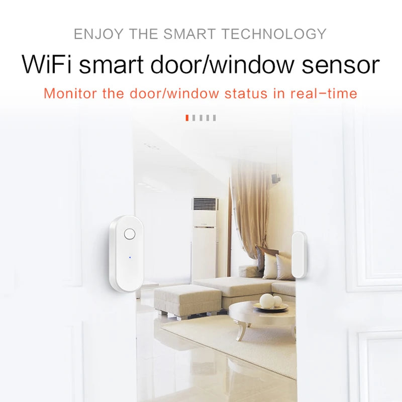 Tuya WiFi Door Sensor Window Anti-intrusion Door Open Close Burglar Security Alarm Magnetic Sensor Smart Life Alexa Google Home
