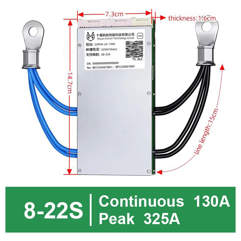 ANT BMS 8-22S 24-72V Smart BMS with BT UART App Control  for Lifepo4/Li-ion/LTO Free Software  40A 80A 110A 130A 170A 220A 340A