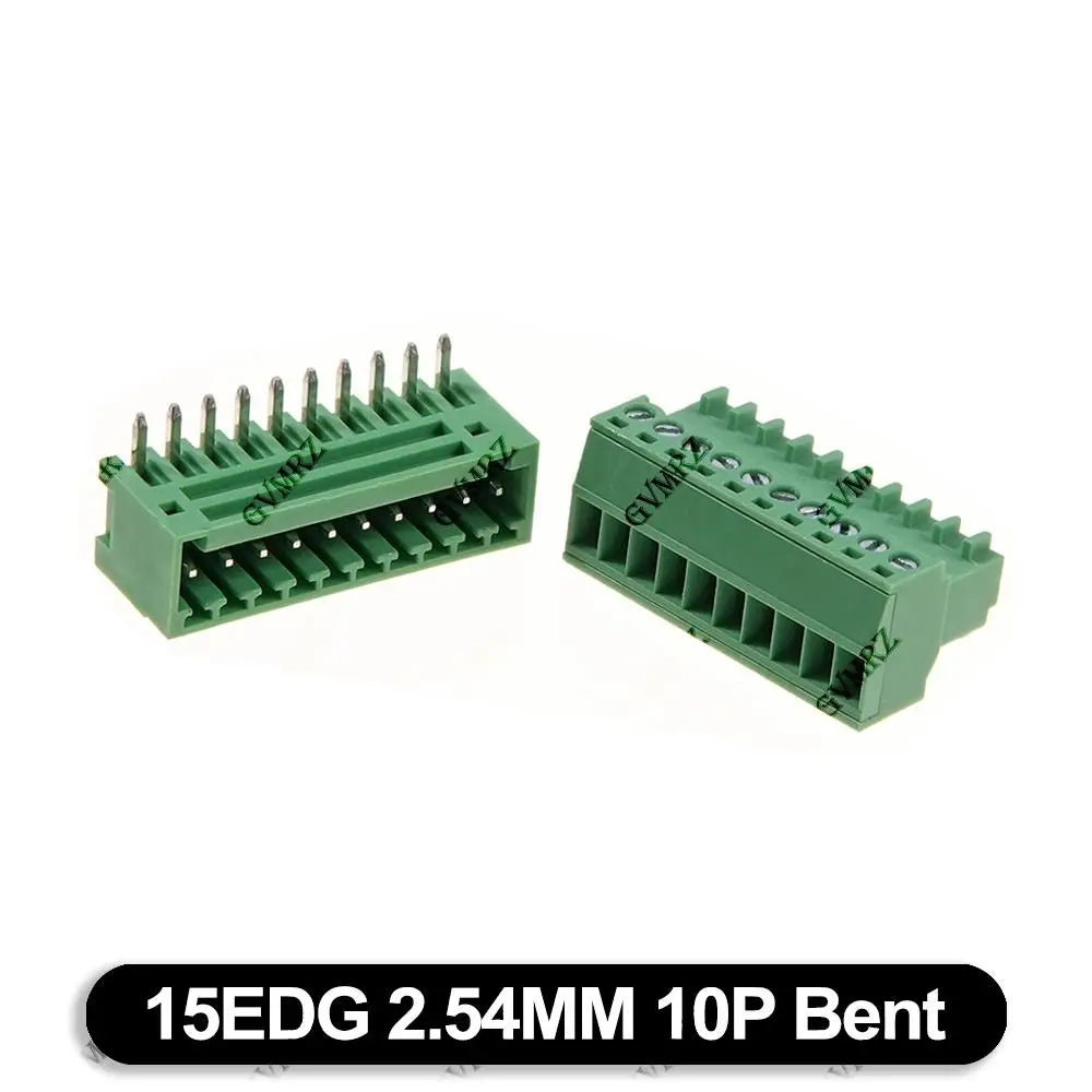 5Set 15EDG 2.54mm PCB Seal Screw Terminal Block 2 ~ 12 Pin KF15EDG Female Socket Pin Header Wire Connector +2.54 Male Plug 9P