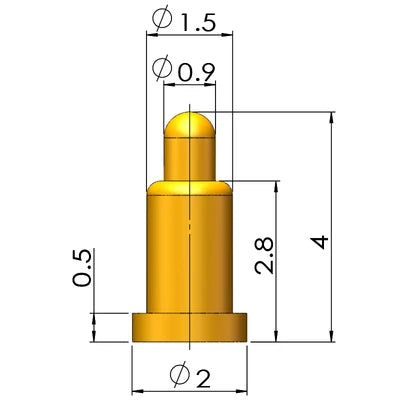 1Pcs Pogo Pin Connector Pogopin Battery Spring Loaded Contact SMD Needle PCB 1.8 2 3 4 5 6 7 8 9 10 12 mm